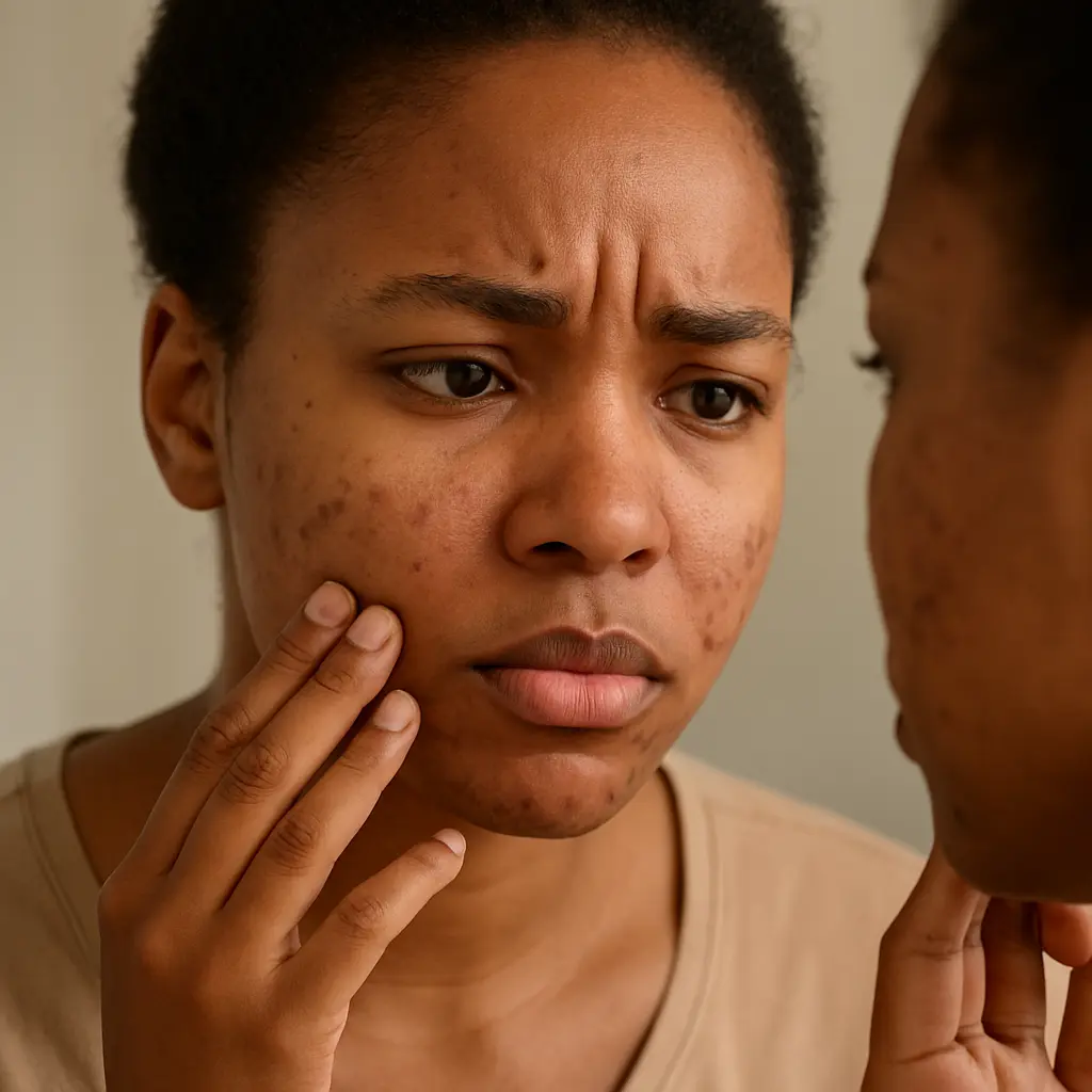 woman with acne prone skin